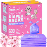 CHEFNENO bulk-pack on-shelf image shows 600ct diaper bags for bulk purchases.