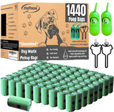 CHEFNENO doggy poop bags with dispenser in green for quick cleanup and portability.