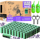 CHEFNENO doggy poop bags with dispenser for convenient waste pickup.