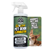 Chemical Guys Ghosted Pet Odor Eliminator bottle front ready to neutralize pet odors