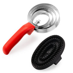 CHENGU reversible stainless steel curry comb for horse grooming and gentle detangling.
