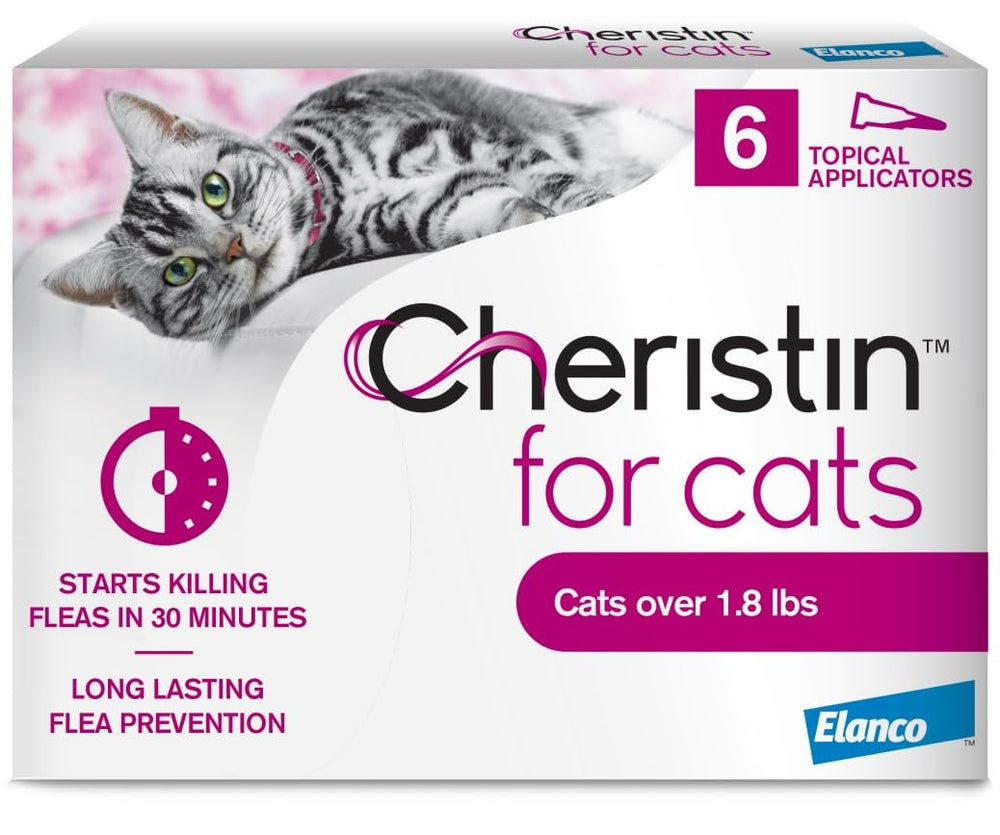 Cheristin fast-acting flea treatment for cats demonstrates quick relief.