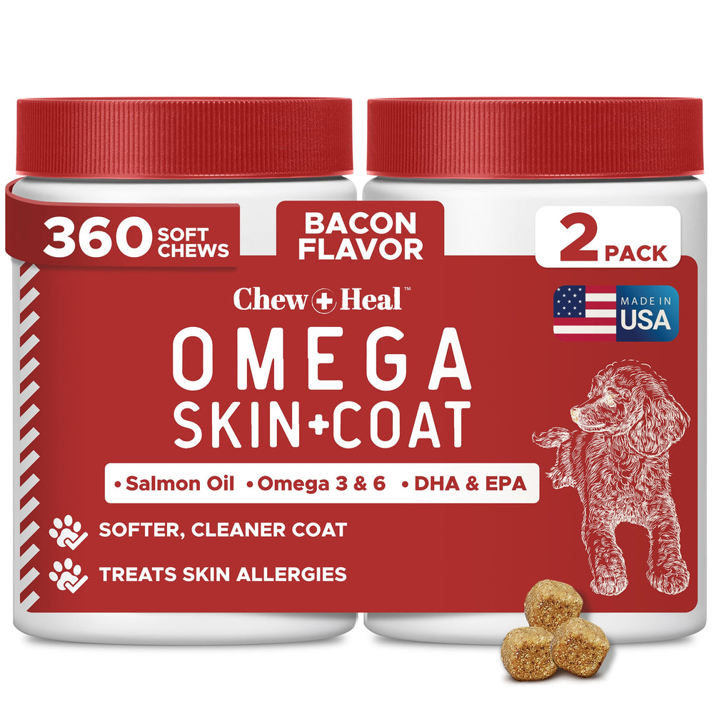Chew + Heal Labs best itchy skin dogs bottle front for daily comfort