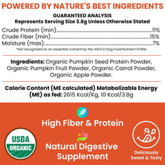 Chew + Heal Labs pumpkin powder scoop included for precise dosing
