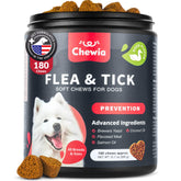 CHEWIA dog flea tick chews bottle promotes convenient year-round protection for dogs.