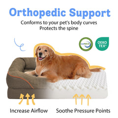 Chez Paw orthopedic-foam-mattress promotes even weight distribution for restful big-dog sleep.
