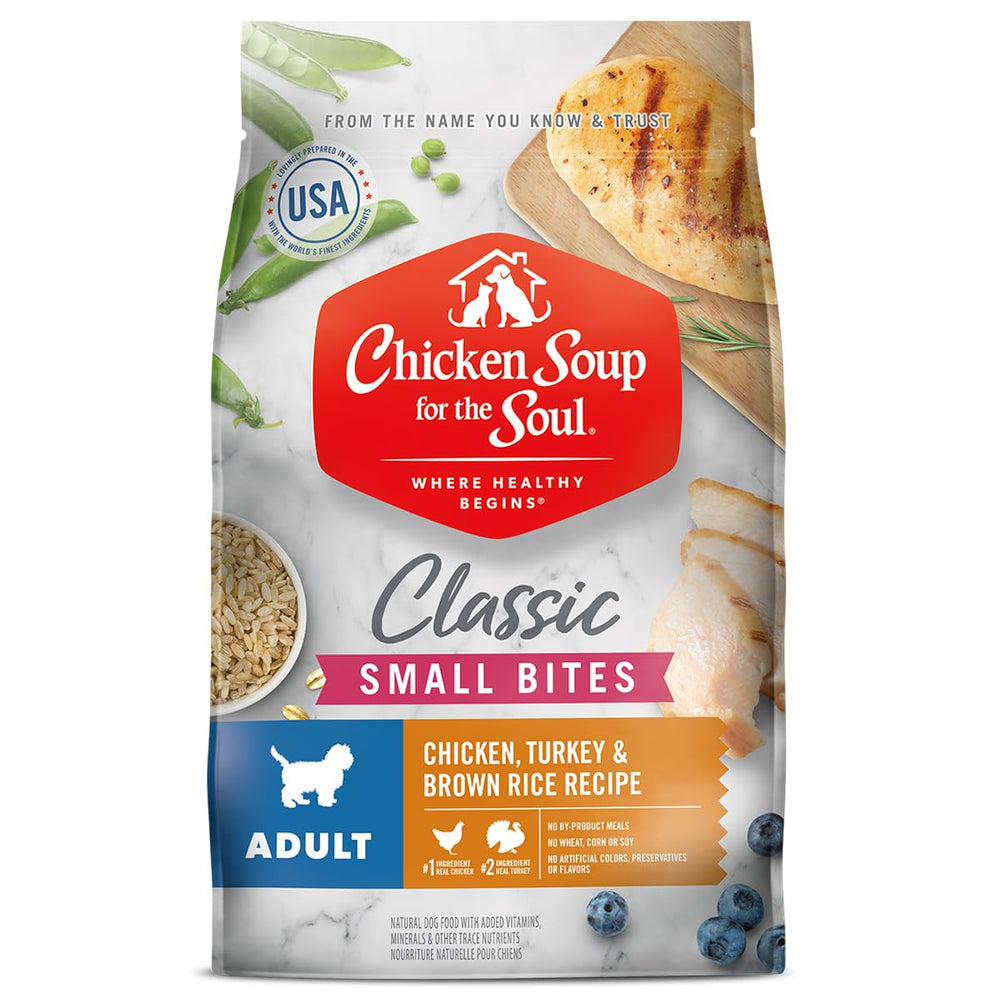 Chicken Soup for the Soul small bites bag highlights premium protein and quality ingredients