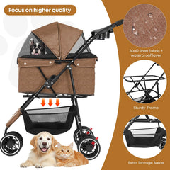 Chihuahua pet stroller with dual front and back openings for easy access.