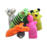 Chilly Dog barn yarn cat toy hand-knit with organic catnip for interactive play.