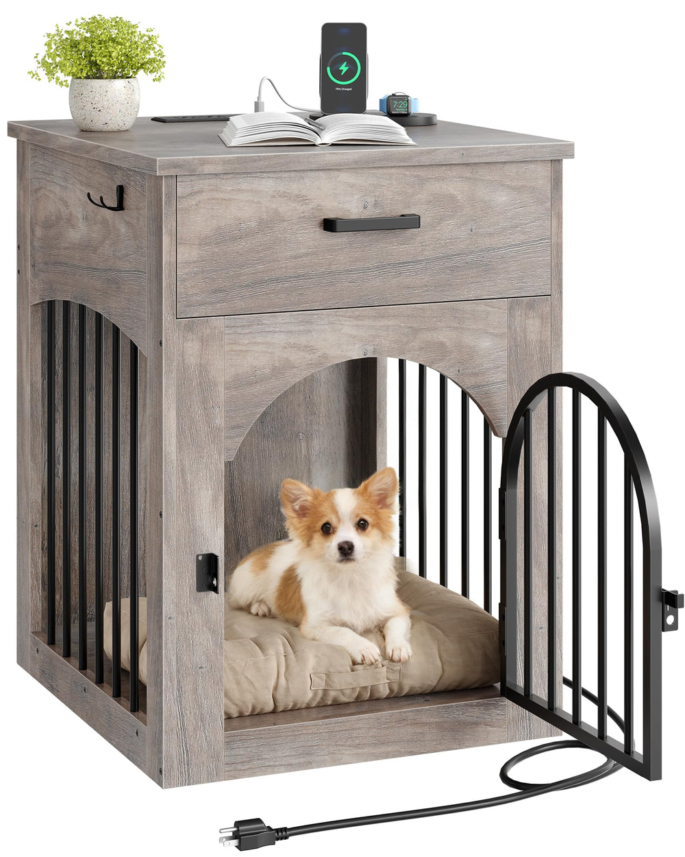 CHOEZON dog crate furniture in living room showing end table integration and pet nook