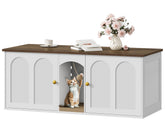 CHOEZON double cat litter box enclosure with concealed area for tidier rooms