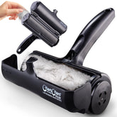 ChomChom Roller black front view, reusable pet hair remover for clothing and furniture.