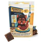 Chompagne Barkfast waffles soft lamb dog treats 8oz, gentle for small or senior dogs.