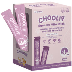 Choolip Squeeze Vita Stick packaging front showing the 49-count box for pets