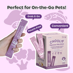 Choolip Squeeze Vita Stick real-salmon puree close-up highlights omega-3 benefits