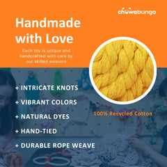 Chowabunga handmade duck toy with unique weaving and cozy feel.