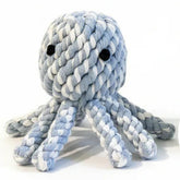 Chowabunga Ollie the Octopus toy with blue rope and safe dyes for small dogs