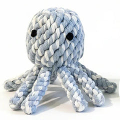Chowabunga Ollie the Octopus toy with blue rope and safe dyes for small dogs