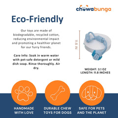 Chowabunga small-dog tug toy 11.8 inches, ideal for compact breeds.