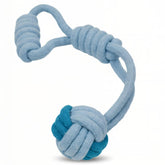 Chowabunga Tug of War dog toy with rope ball for interactive play and grip handle.