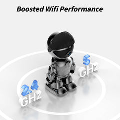 Chpuss indoor camera robot PTZ 360 provides wide coverage for monitoring