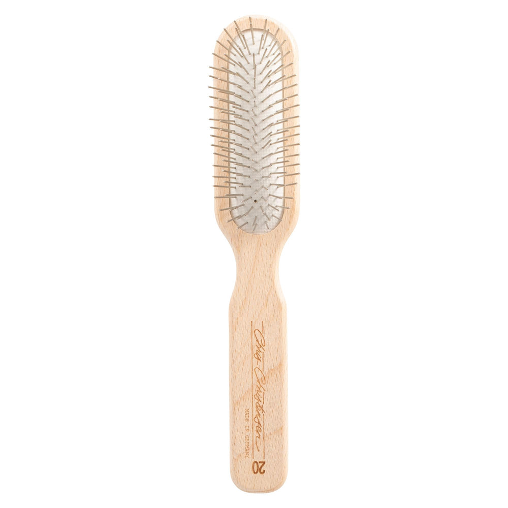 Chris Christensen 20mm oblong pin brush front view for gentle grooming.