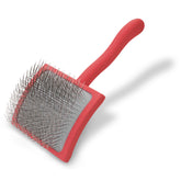 Chris Christensen Big G Slicker Brush coral front view for deshedding doodles