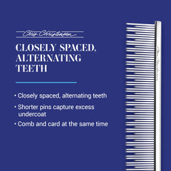 Chris Christensen Butter Comb brass core close-up emphasizes durable build for daily use.