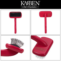 Karben II Slicker Brush shows ergonomic handle for comfortable grooming sessions