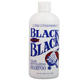 Chris Christensen Black on Black Shampoo bottle pour shows color restoration for black coats.