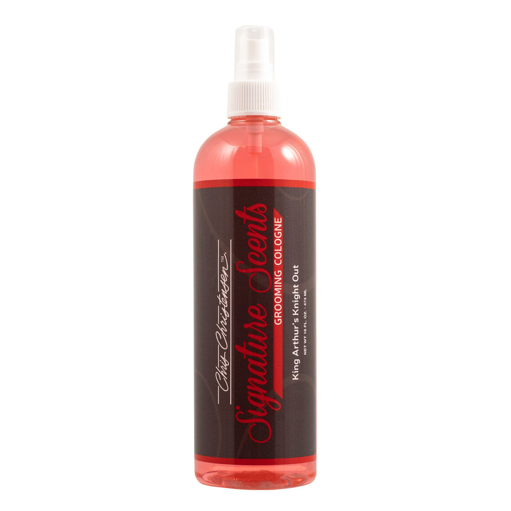 Chris Christensen King Arthur Knight Out bottle pour shows easy, long-lasting scent for pets.