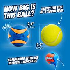 18-inch Chuckit! launcher with ergonomic grip helps toss without bending.