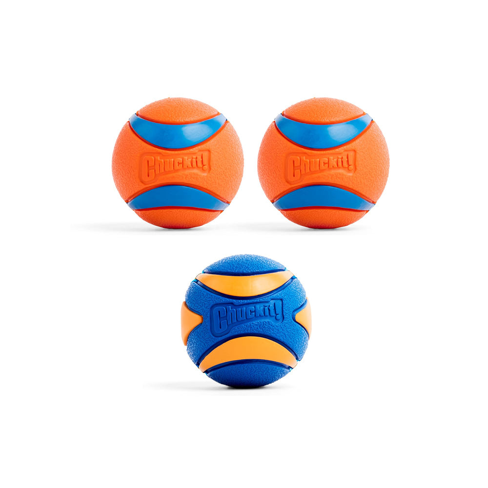 Chuckit! Ultra Ball medium 2.5 inch diameter ideal for medium dogs with high bounce.