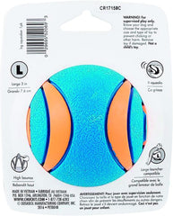 Squeaker visible inside Chuckit! Ultra Squeaker Ball Large during play.