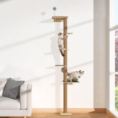 Chuiendi tall cat tree wall-mounted 82 inch assembled for space-saving indoor exploration.
