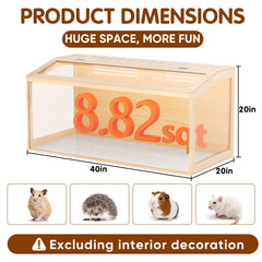 Chuiendi wooden hamster cage front panel with durable pine construction.