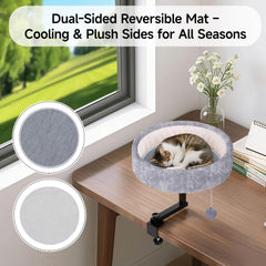 Chumajor cat desk bed sturdy metal frame supports up to 50 pounds.