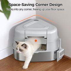Chumajor stainless steel litter box shows durability and easy cleaning for busy households.