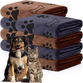 Chumia 8pc dog towels in brown and gray for quick bath drying.