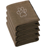 Chumia dog towel with paw embroidery for stylish, durable drying after baths.