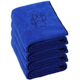 Chumia dog towel with paw embroidery, large 16x32 inches, ideal for quick bath drying
