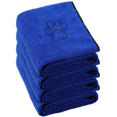 Chumia dog towel with paw embroidery, large 16x32 inches, ideal for quick bath drying
