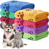 Chumia dog towels set with soft microfiber for quick drying after baths.