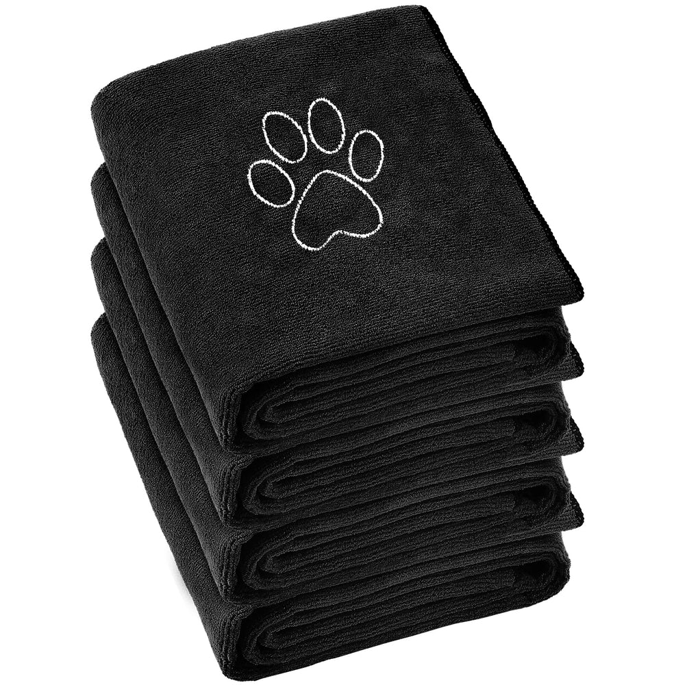 Chumia dog towel with paw embroidery for quick post-bath drying.