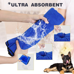 Chumia microfiber-absorbent dog towel blue delivers fast drying after grooming