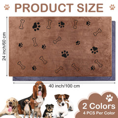 Chumia microfiber dog towel, 40x24 inches, highly absorbent for gentle drying.