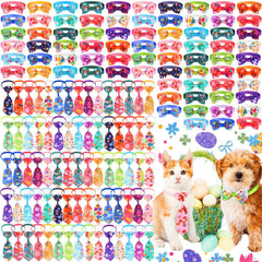 Chunful Easter bunny pattern bow for pets—adjustable and comfortable for celebrations.