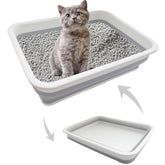 Chuyouan collapsible cat litter box folded for compact storage