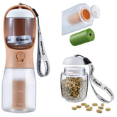 Cibaabo dog water bottle with 12oz food container for on-the-go snacks