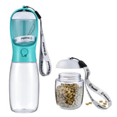 Cibaabo dog water bottle with food container close-up for on-the-go meals.